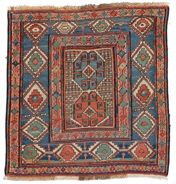 Lot 145, SHAHSAVAN SUMAKH BAG FACE 54 x 52 cm (1ft. 9in. x 1ft. 8in.) Azerbaijan, mid-19th century, Auction April 22nd, 4pm, https://new.liveauctioneers.com/item/52104301_shahsavan-sumakh-bag-face-54-x-52-cm-1ft-9in-x-1ft
          