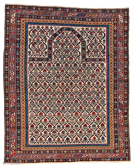 Daghestan, 4ft. 10in. x 3ft. 11in., Caucasus, ca. 1880, Starting bid € 800, Auction May 18th at 4pm, https://www.liveauctioneers.com/item/71360023_daghestan
              