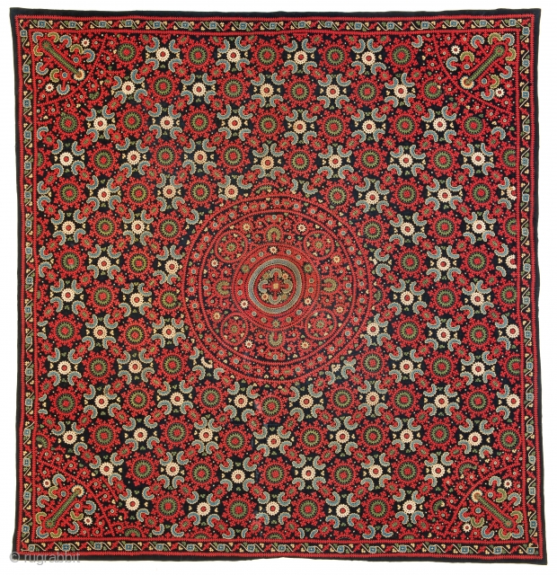 Armenian Embroidery, 200 x 189 cm (6 ft. 7 in. x 6 ft. 2 in.), Armenia, 19th century, Condition: excellent, Provenance: Siawosch Azadi, Starting bid € 800, Auction May 18th at 4pm,  ...