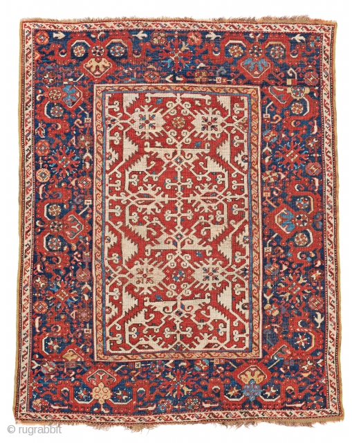 Lot 40, Lotto, 5 ft. x 4 ft., Turkey, 17th century, Condition: good according to age, low pile, upper, end partly restored, some small repairs and reweavings, 
Warp: wool, weft: wool, pile:  ...