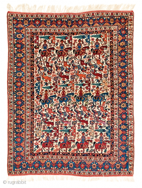 Lot 159, Khamseh, starting bid € 2600, Auction October 14 5pm, https://www.liveauctioneers.com/catalog/109605_fine-antique-oriental-rugs-viii/?count=all
                     