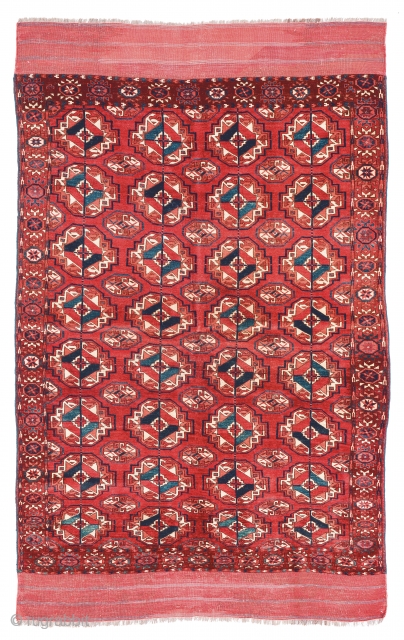 Lot 80, Tekke, Turkmenistan circa 1860, 5ft. 4in. x 4ft. 1in., 164 x 124 cm, 
Condition: excellent, Wool pile, wool warp, wool weft, Auction November 28th, 4pm CET), https://www.liveauctioneers.com/item/42169827_tekke    