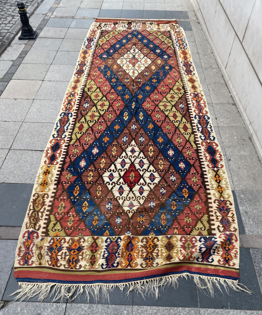 Central Anatolian kilim rug Size:160x450cm
19the Century                           