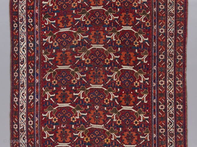 Afshar with allover field design. 6'1" x 4'3".

Please visit our website for more rare woven art: www.bbolour.com                