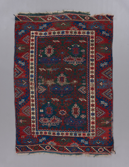 A lovely example of its type. Southwest Anatolian rug. Circa 1880. 4'10" x 3'5". Condition problems as visible.               
