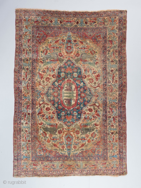  A great, early, all silk Kerman. 6'2" x 4'2". 

Please visit our website for more great woven art: www.bbolour.com             