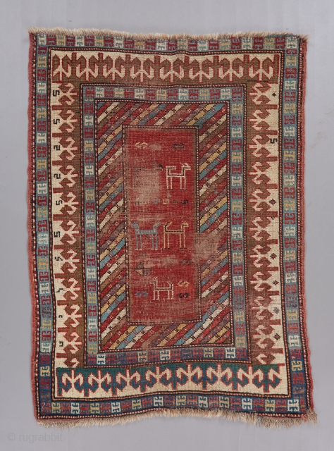 Super cute small caucasian rug with lovely color. 4' x 3'. 

Please visit our website for more rare woven art : www.bbolour.com           