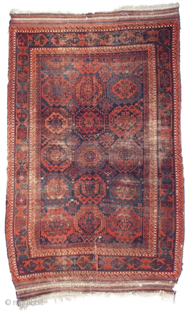 Baluch Main Carpet, published in "The Great and the Small: Baluch Carpets in Context". An older example from western Afghanistan with both small cotton and silk highlghts      