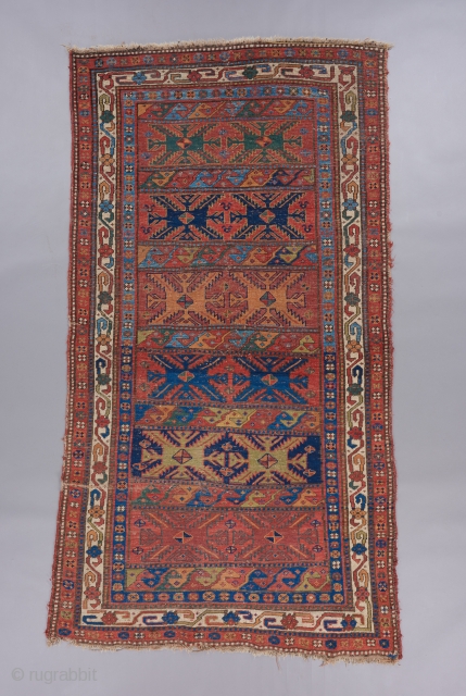 Kurdish Bijar with a rare but not unique design. Very good color. Coarse weave. 8'3" x 4'4". 

Please visit our website for rare woven art: www.bbolour.com       