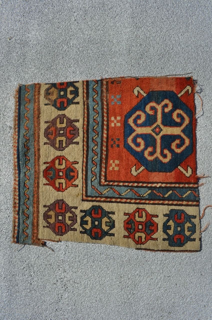 Caucasian rug fragment. 2' x 1'11".                           