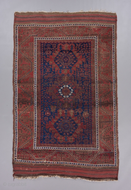 Baluch. 6'5" x 4'. Great field design with classic border. Good age. Possibly Timuri?                   