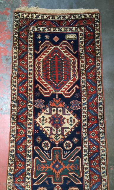 Antique NW Persian runner dated 1332 (1914). Size: 3'3" x 11'8". Long fleecy wool pile, rich natural dyes plus a bit of fuchsine. Great condition. Floor ready. More photos and information on  ...