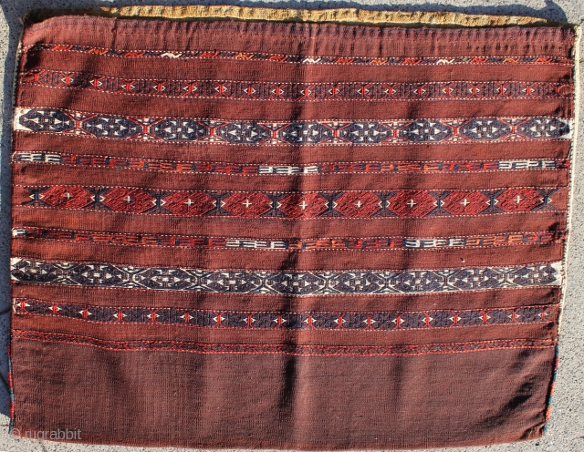 Complete Yomut Chuval. Great condition. Circa 1900. 3-4 x 2-9 ft.                      