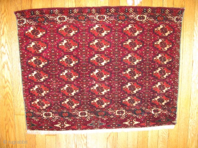 Teke Chuval. Very fine weave… excellent condition, shiny soft wool, amazing color.  This piece has always been hung.  2’ 11” inches by 2’ 2” inches.  I’m happy to send  ...