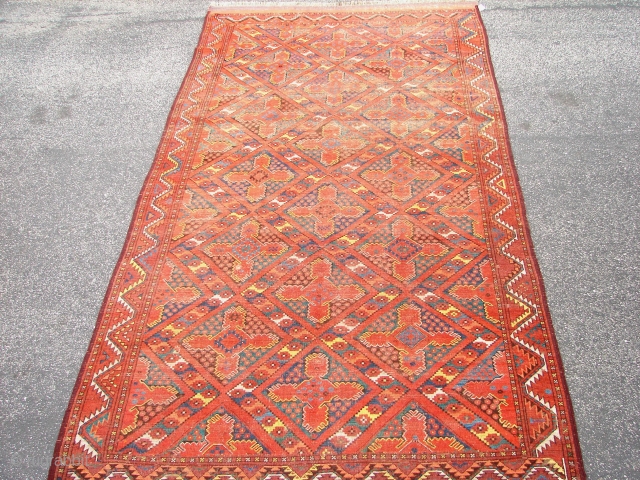 Bashir rare rug Circa 1900
size 65" X 119" ( 5.5X 9.11)
Nicely weaving two kilims in both ends . same low piles and good conditions 
no repair.
       