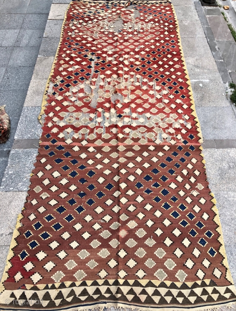 Antique Antalya Circassian Kilim 
Size 390x150 cm 
                         