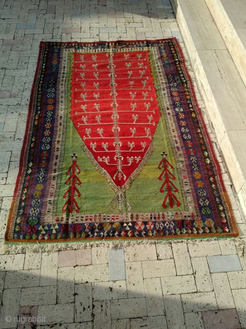 obruk Kilim (Rug) from Konya - Anatolian region // From private collection // Late 19th century // Old but in top condition // For more information, feel free to send a message  ...