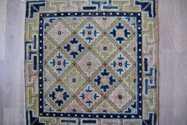 Seat mat China 19th century Wool on Cotton good condition Sitze:53x51cm                      