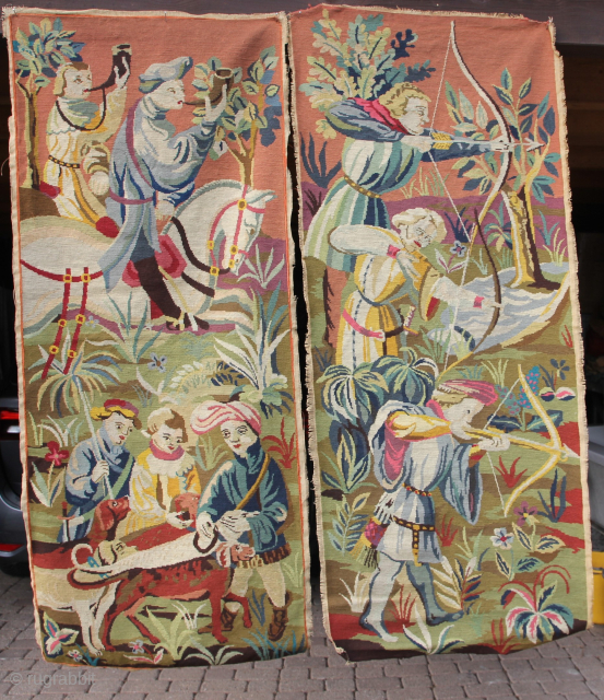 Tapestry wall hanging, beautiful colors,Good condition considering its age.
Size: 2x 157x67cm
Price: 400€                     