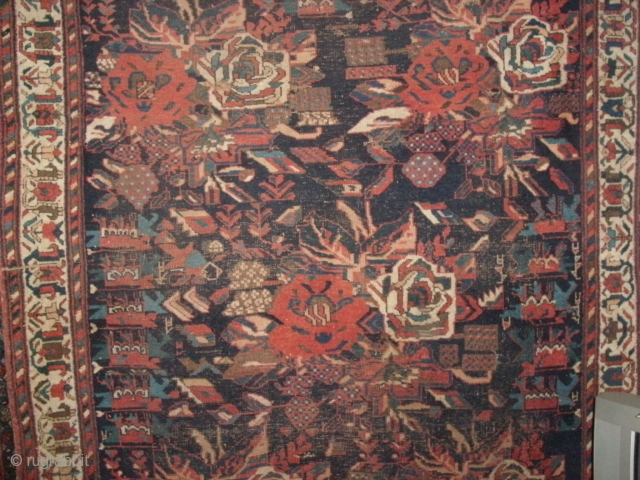 antique afshar golfarang saiz 150x 200 19TH                          