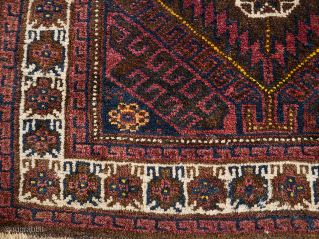Mushwani Baluch bagface with rare insect border, beautiful aubergine. 
please use contactform on www.beamol.nl                   