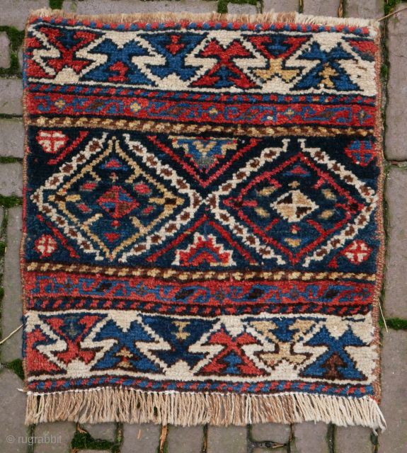 Shahsavan Pile Mafrash-Panel, Northwest Persia, wool/wool, natural colours, approx. 34 x 45 cm, good condition, please use contactform on www.beamol.nl