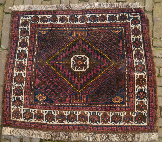 Mushwani Baluch bagface with rare insect border, beautiful aubergine. please use contactform on www.beamol.nl