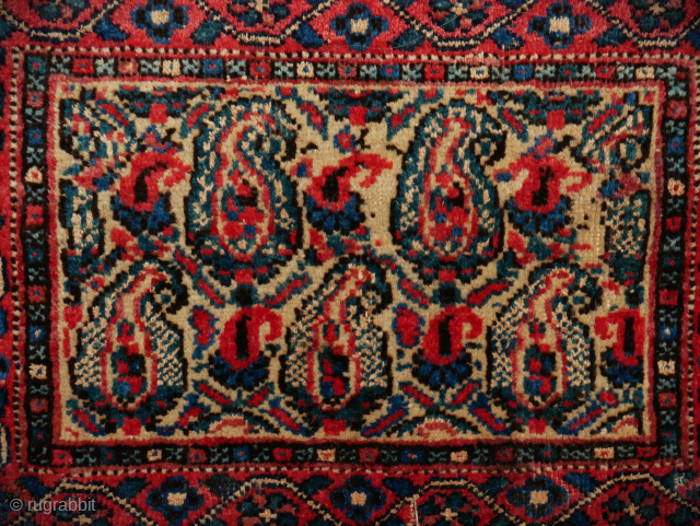 Afshar boteh bag, a rare type, very shawl like. good pile and natural colors, wool on cotton, 54 x 42 cm.
please use contactform on www.beamol.nl