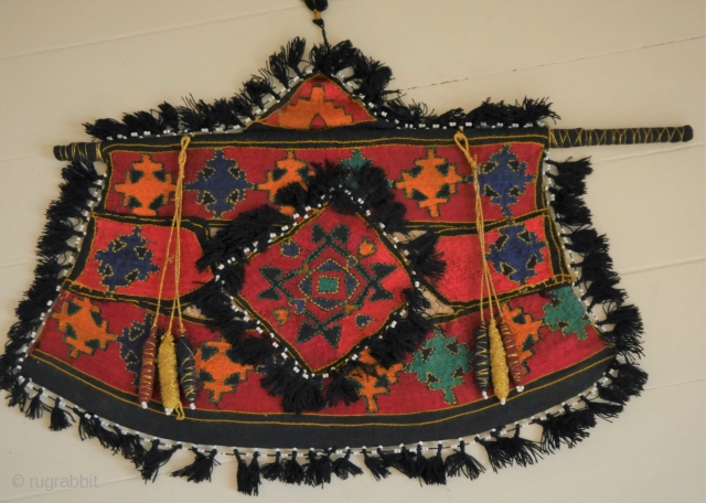 Silk embroidered Swat wedding fan or Pakka.                          