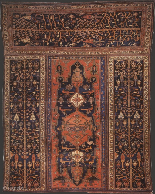 Ref # 1902-2

Akhan's Carpet (Tribal Baktiary), Persia, Dated the year 1320 of the Islamic Calender 1902 AD

Size: 404 x 315cm

http://www.behruzstudio.com             