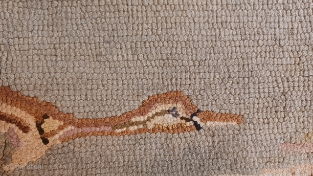 1'4 x 2'4 American Hooked Rug Depicting Goose in Flight                       