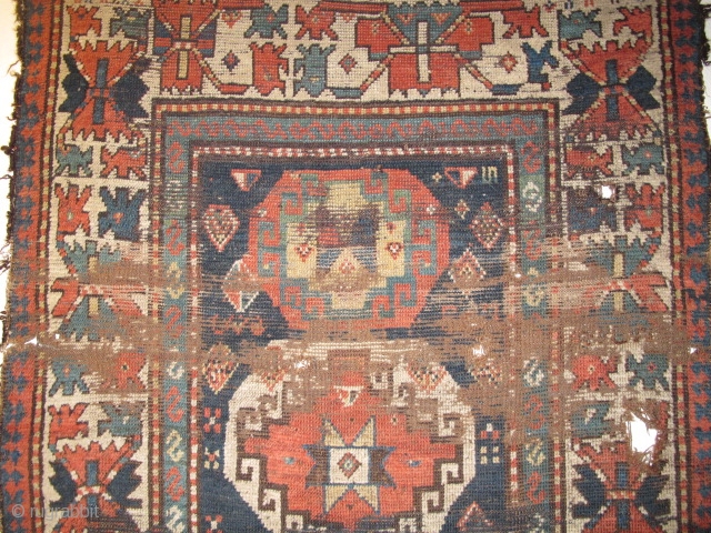 Antique Caucasian Memling Gul Rug. Fantastically smashed but...                         