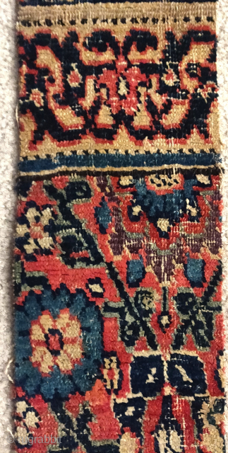 early 'vase carpet-esque' Josheghan fragment strip including borders and field.                       