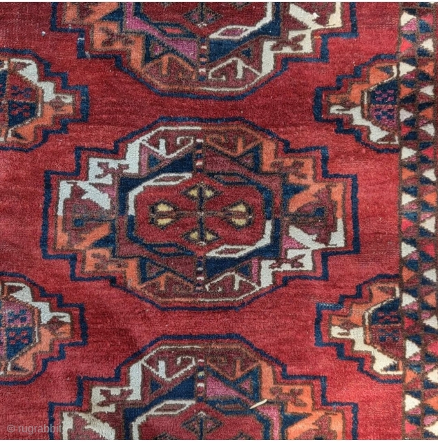 Saryk Turkmen main carpet, cotton and silk highlights, square proportions, both highly collectable and useable. 8'0"x8'9"                 