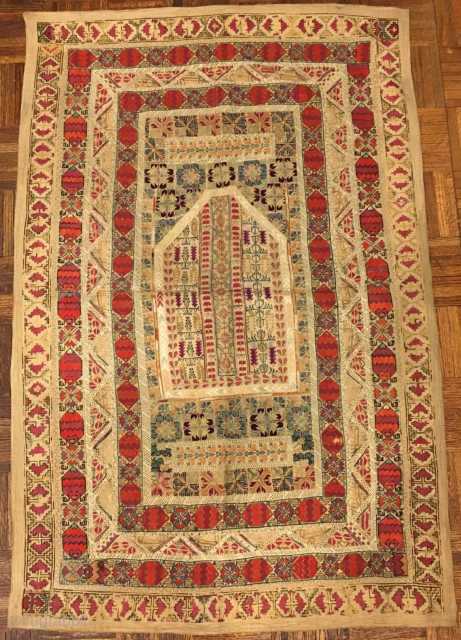 Antique Greek embroidery, probably Salonica / Thessaloniki                          