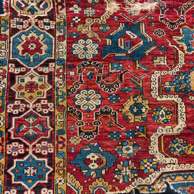 so-called 'Golden Triangle' group carpet. Woven arguably in either Northwest Persia or Eastern Anatolia at a time when the border between these two areas was more fluid, circa 1700? 
size=192x264cm
Sourced in Tibet  ...