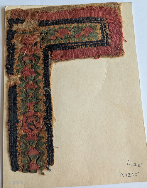 Colorful Coptic textile fragment                             