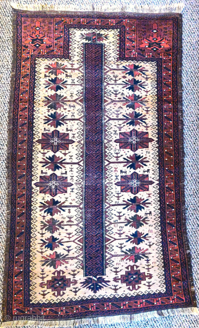 Unusual tree variant Baluch camel ground prayer rug (one of about half a dozen known examples)                 