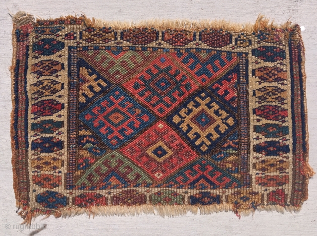 Small Jaf Kurd bagface, 1'10"x1'2" with staggered knotting                         