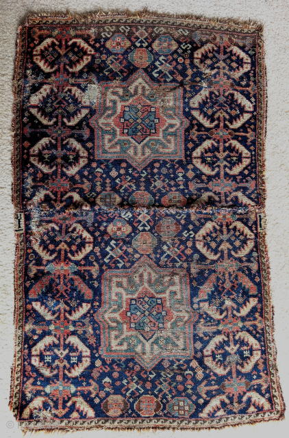 Pair of Basiri type Khamseh bag faces sewn together