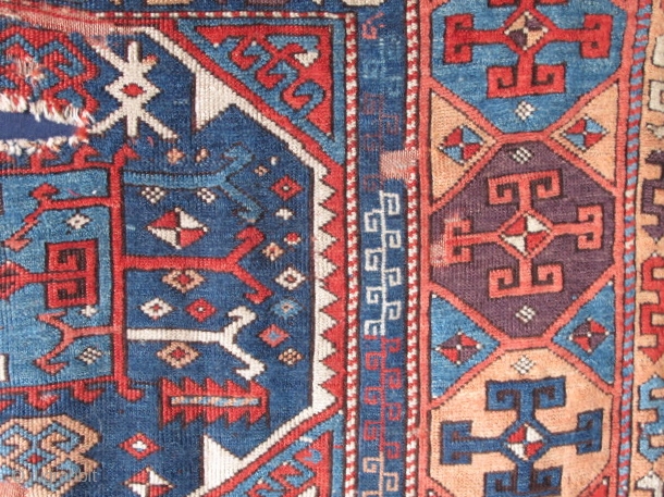 East Anatolian Fragmented Rug, red weft, fine weave, exceptionally saturated color including aubergine, and a brilliant red. Not your usual "yoruk".            