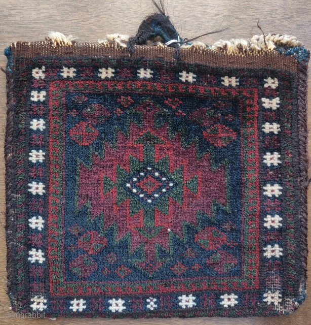Baluch double sided pile small chanteh bag, all good colors, glossy wool. probably Sistan region                  