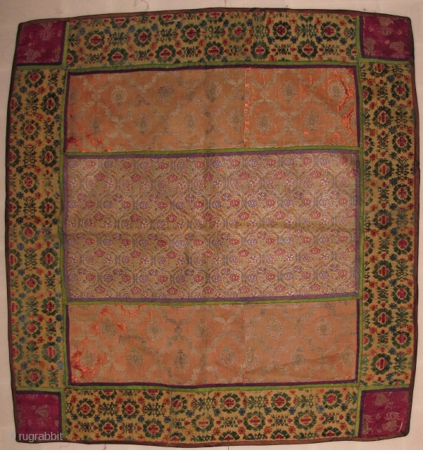 Safavid Persian Silk and Velvet Pastiche made from four different 17th century textiles. Former MFA, Boston piece, reasonably priced. (52x53cm)             