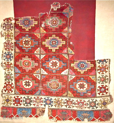 Central Anatolian Memling gul rug fragment, very nice colors.                        