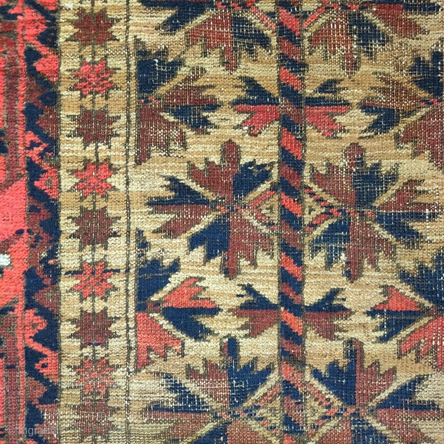 camel ground Baluch tree rug with a minakhani border. Very soft wool.                     