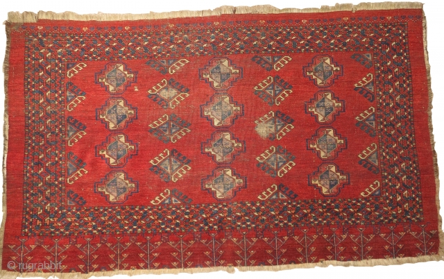 Ersari Turkmen Chuval, large, fine, and very red with silk highlights                      