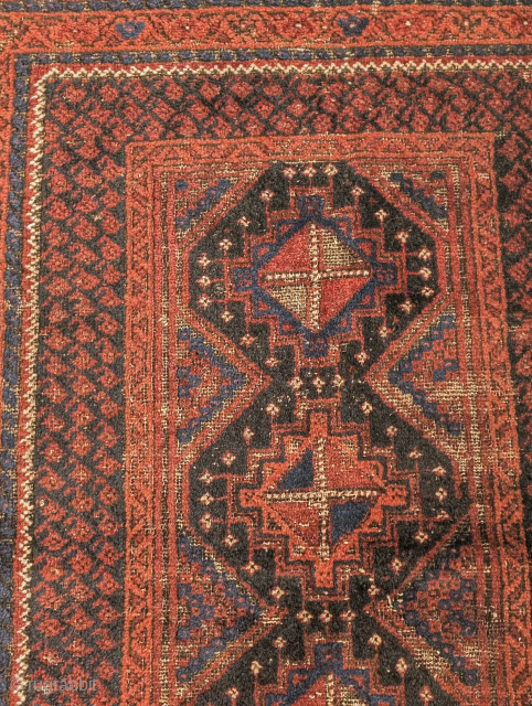 Small rustic Arab Baluch. Good colors, goat hair, oxidized brown. Good thing for cheap.