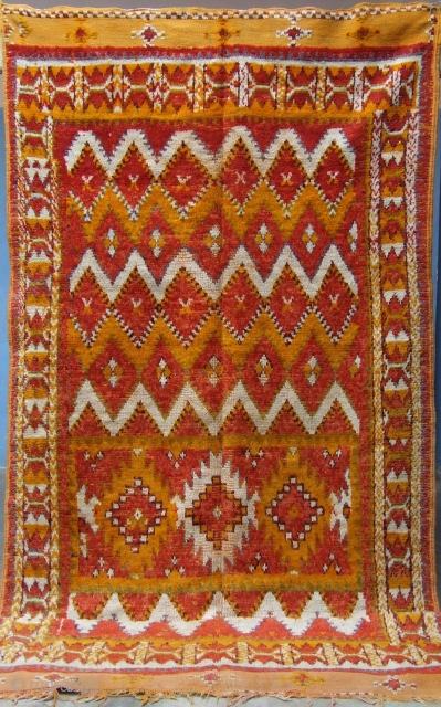 Rf 130- Anti-atlas Berber rug ( Ait Khozama- Ait Ouaouzguite ), wool, 308 x 132 cm, circa 1965-70.               