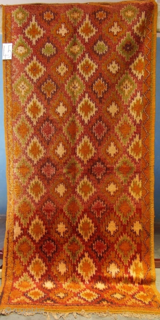 Rf 45-Anti-atlas berber rug ( Ait douchen south ), wool, 227 x 104 cm, circa 1970-75s.                 
