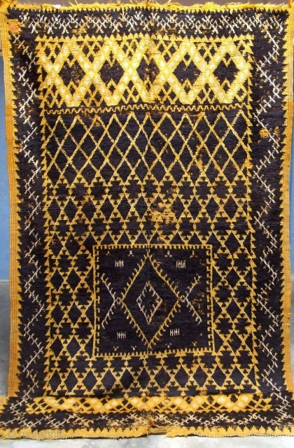 RF 7-Anti-atlas, Ait Ouaouzguite rug ( Ait Aballa ), documented in  TASNACHT book ( 1999, Kurt Reiner ), 290 x 140 cm, Circa 1900s.        